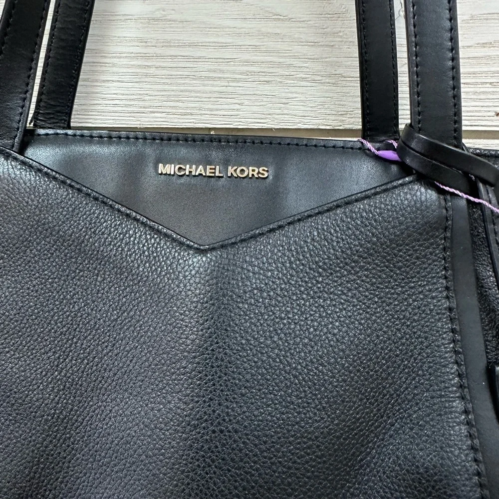 Michael Kors Pebbled Leather Black Tote Bag